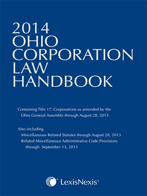 cover image of Anderson's Ohio Corporation Law Handbook